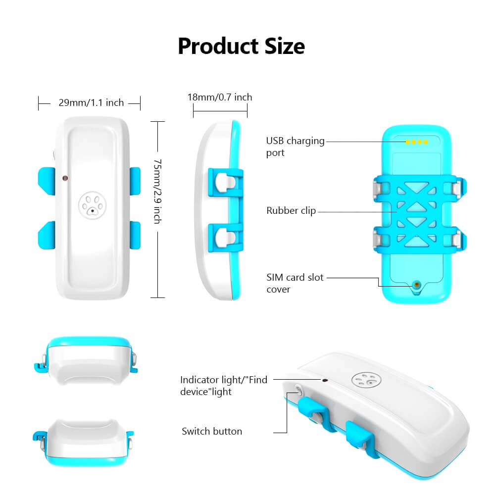 Rastreador GPS 4G para dueños de mascotas para monitorear la ubicación de sus animales con facilidad