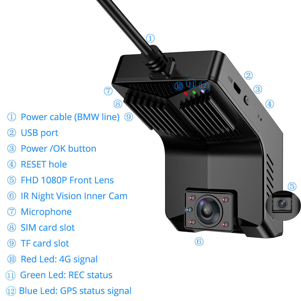 G4C 4G Dash Cam GPS Tracker with Remote Vehicle Power Cut-Off