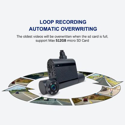G4T 3-Channel Live Streaming GPS Dash Cam — AI ADAS DMS | Real-Time Tracking & HD Recording